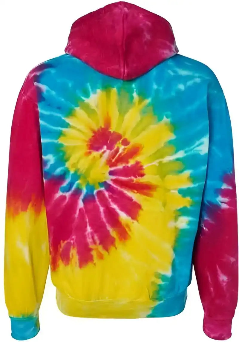 Colortone 8777 Tie Dyed Hooded Sweatshirt Reactive Rainbow