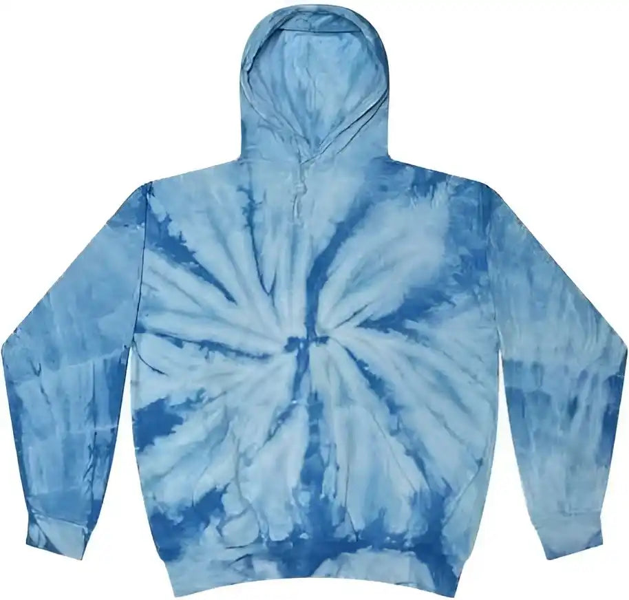 Colortone 8777 Tie Dyed Hooded Sweatshirt Spider Baby Blue