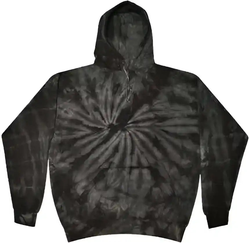 Colortone 8777 Tie Dyed Hooded Sweatshirt Spider Black