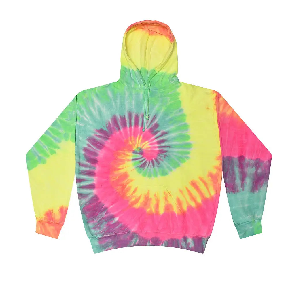 Colortone 8777y Youth Tie-dyed Hooded Sweatshirt - Minty Rainbow