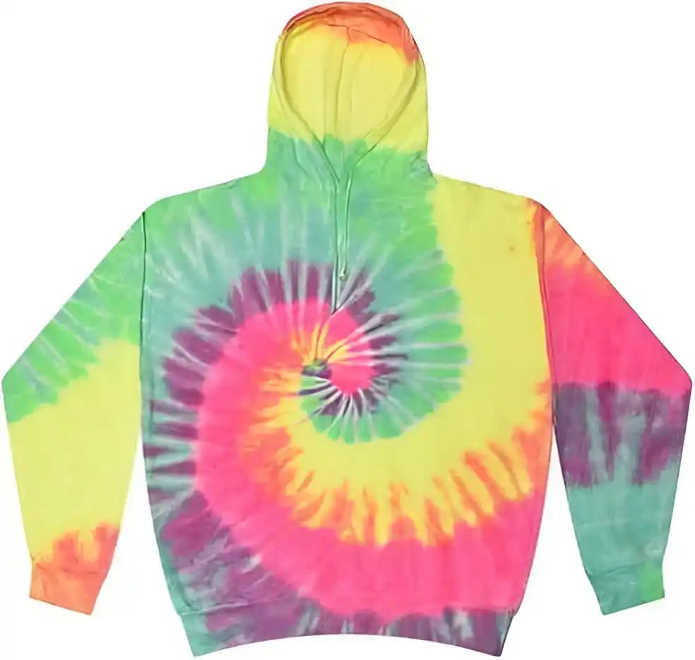Colortone 8777y Youth Tie Dyed Hooded Sweatshirt Minty Rainbow