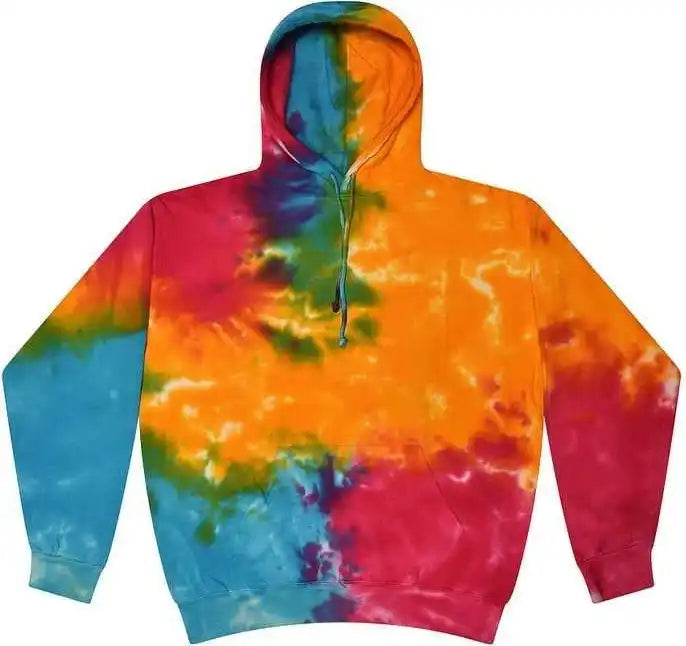 Colortone 8777y Youth Tie Dyed Hooded Sweatshirt Multi Rainbow
