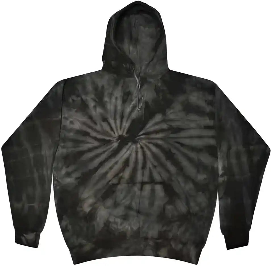 Colortone 8777y Youth Tie Dyed Hooded Sweatshirt Spider Black