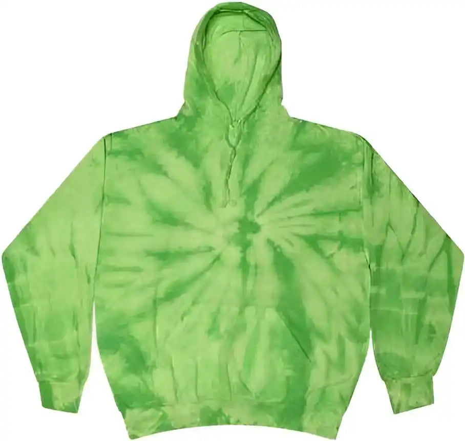 Colortone 8777y Youth Tie Dyed Hooded Sweatshirt Spider Lime