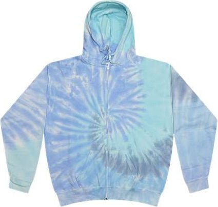 Colortone 8888 Tie-dyed Full-zip Hooded Sweatshirt - Lagoon