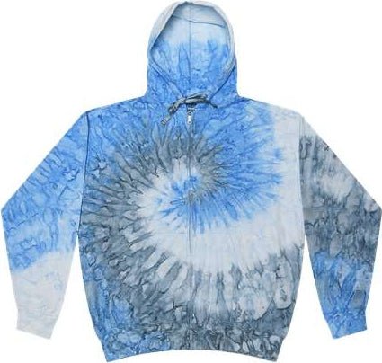 Colortone 8888 Tie-dyed Full-zip Hooded Sweatshirt - Santorini