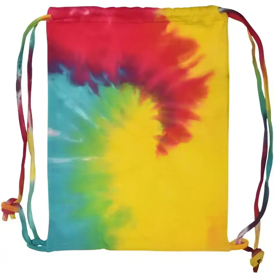 Colortone 9500 Tie Dyed Drawstring Backpack Reactive Rainbow Multi Colored
