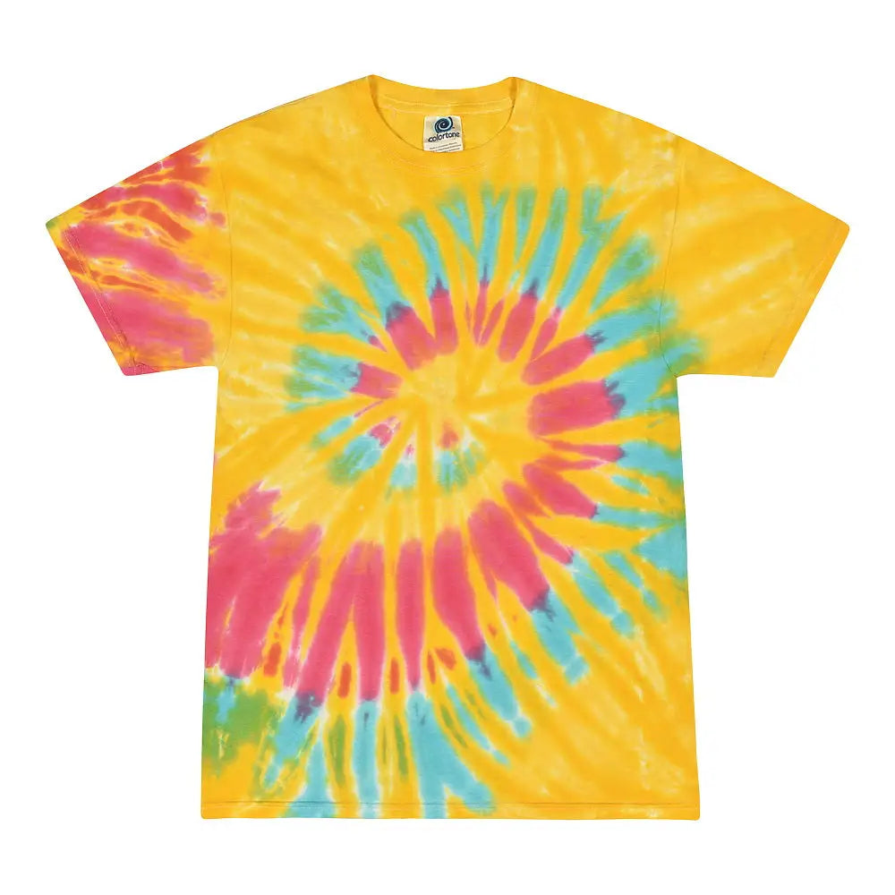 Colortone Cd1000c Multi-color Tie-dyed T-shirt - Cd1000 - Aurora