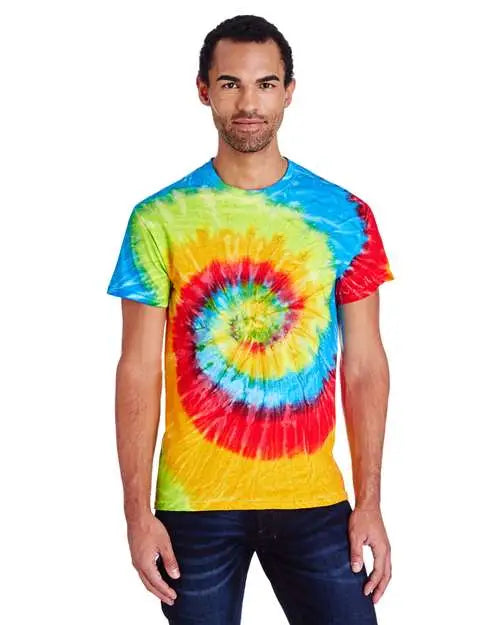 Colortone Cd1000c Multi-color Tie-dyed T-shirt - Cd1000 - Pastel Neon - Adult 2xl