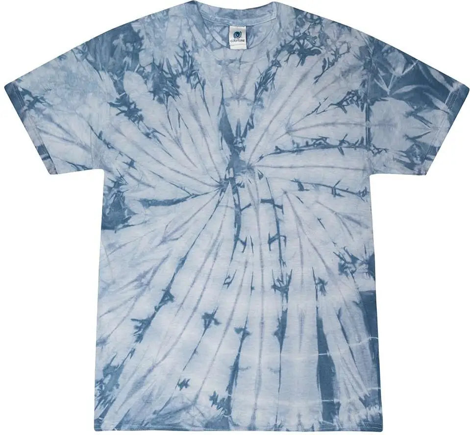 Colortone Cd1000y Youth Multi-color Tie-dyed T-shirt - Spider Denim - Xs