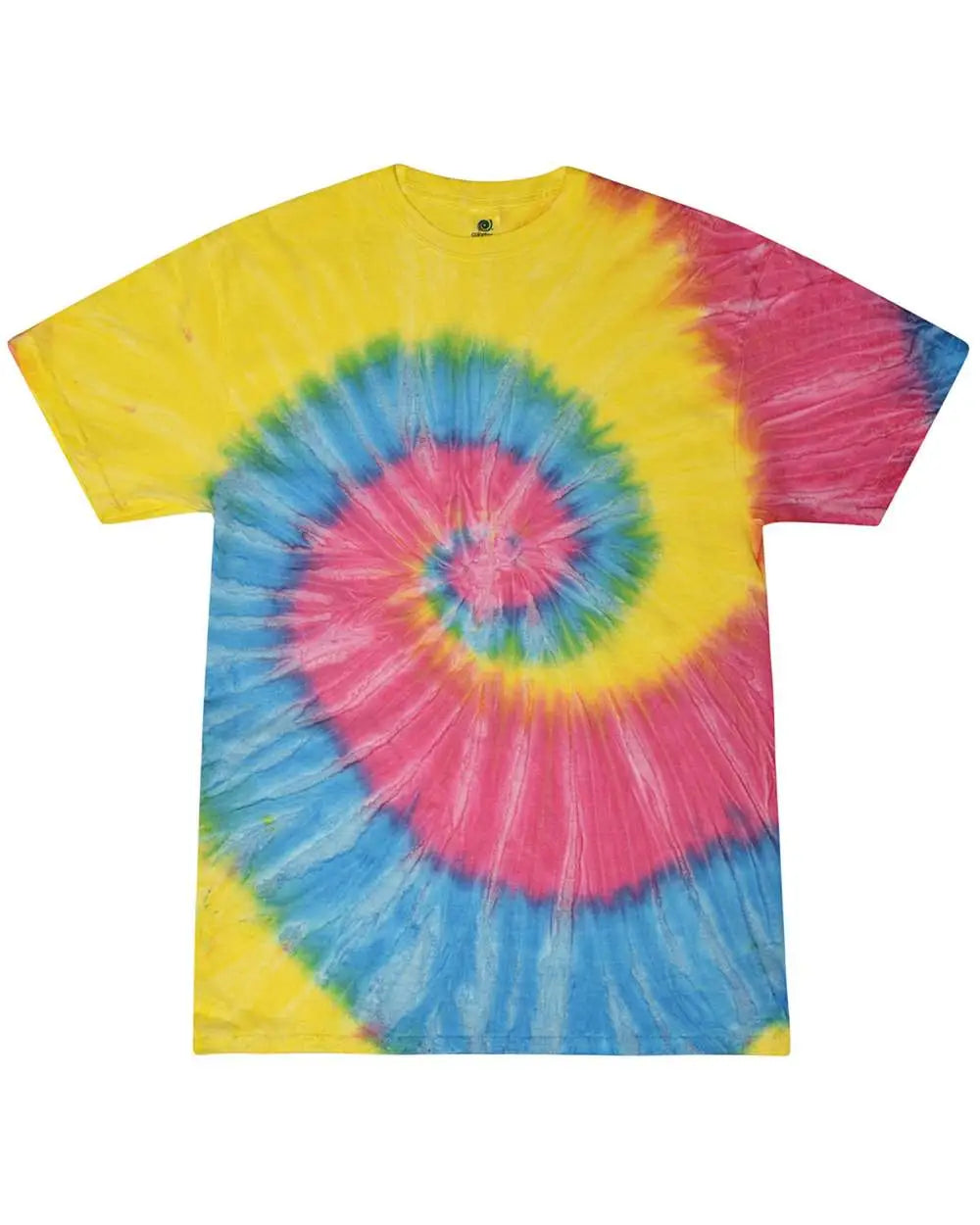Colortone Cd1000y Youth Multi-color Tie-dyed T-shirt - Sunshine