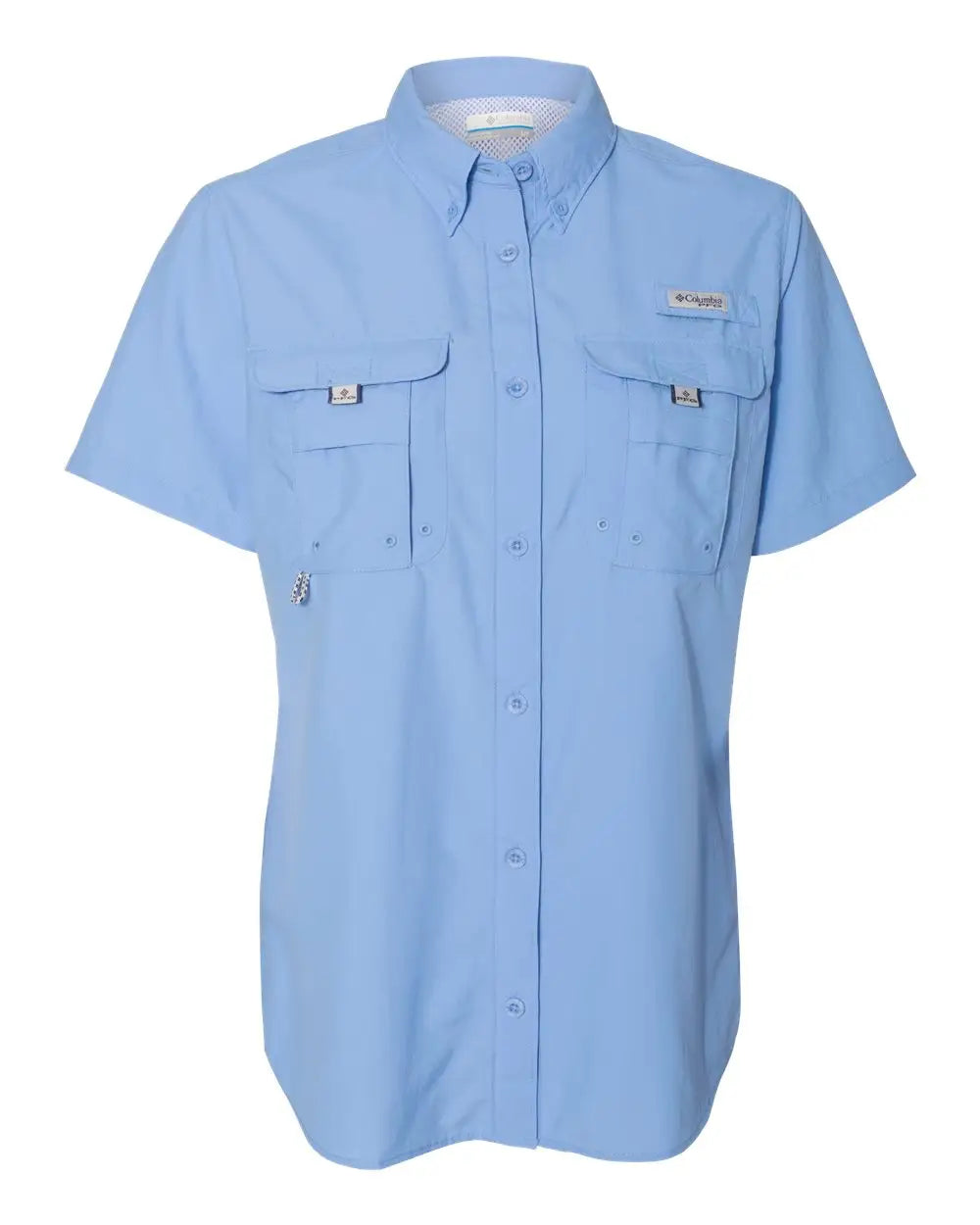 Columbia 139655 Women’s Pfg Bahama Short Sleeve Shirt - White Cap Blue / Ladies Xs