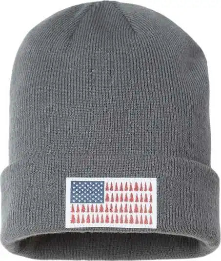 Columbia 205364 Tree Flag Cuffed Beanie - City Gray - Dark / one Size Fits Most