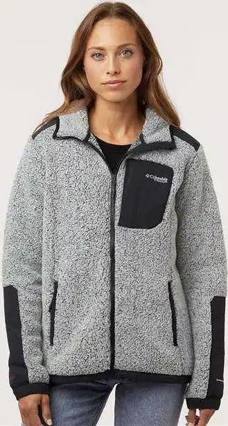 Columbia 208903 Women’s Arctic Crest Sherpa Full-zip Jacket - White Black