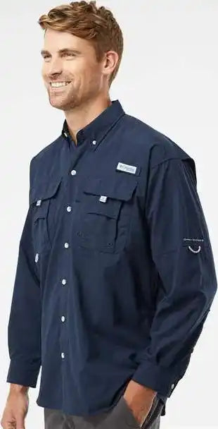 Columbia 212463 Pfg Bahama Ii Long Sleeve Shirt Collegiate Navy