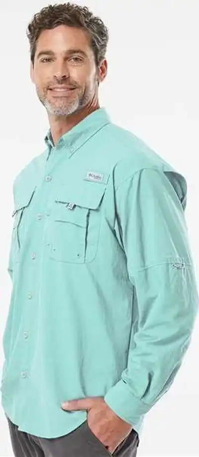 Columbia 212463 Pfg Bahama Ii Long Sleeve Shirt Gulf Stream