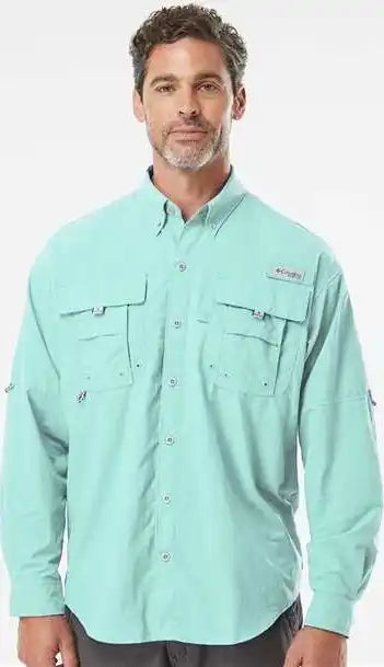Columbia 212463 Pfg Bahama Ii Long Sleeve Shirt Gulf Stream