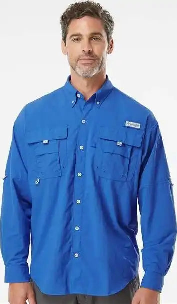 Columbia 212463 Pfg Bahama Ii Long Sleeve Shirt Vivid Blue