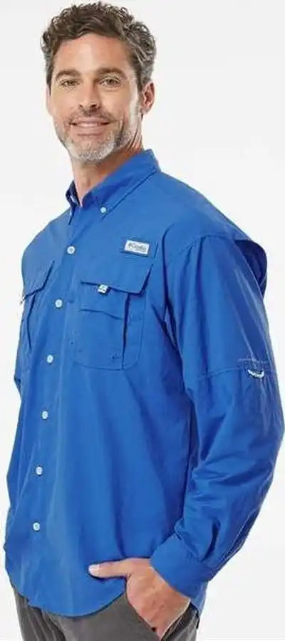 Columbia 212463 Pfg Bahama Ii Long Sleeve Shirt Vivid Blue