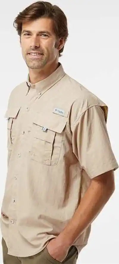 Columbia 212464 Pfg Bahama Ii Short Sleeve Shirt Fossil