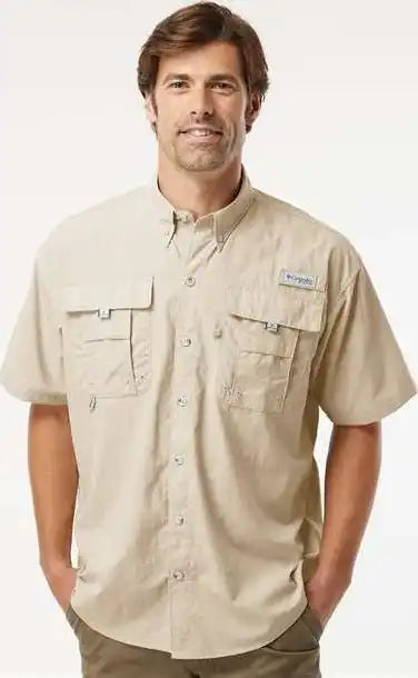 Columbia 212464 Pfg Bahama Ii Short Sleeve Shirt Fossil