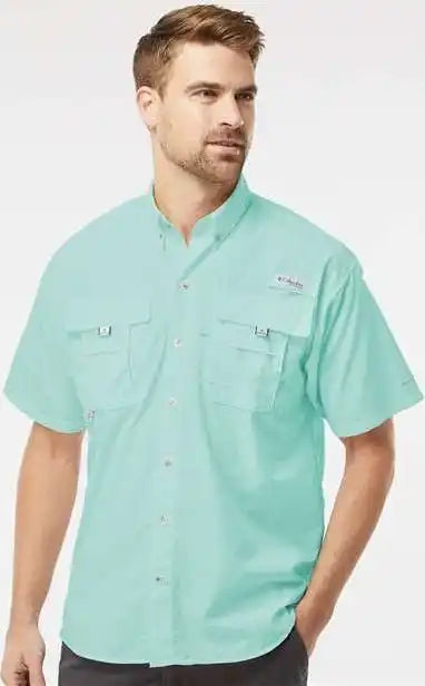 Columbia 212464 Pfg Bahama Ii Short Sleeve Shirt Gulf Stream