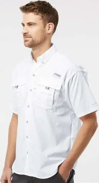 Columbia 212464 Pfg Bahama Ii Short Sleeve Shirt White