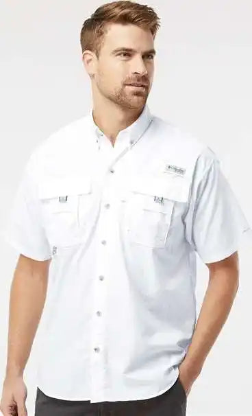 Columbia 212464 Pfg Bahama Ii Short Sleeve Shirt White