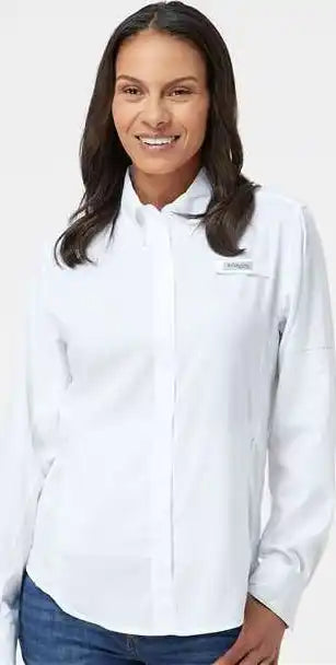 Columbia 212465 Women’s Pfg Tamiami Ii Long Sleeve Shirt White