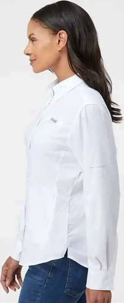 Columbia 212465 Women’s Pfg Tamiami Ii Long Sleeve Shirt White