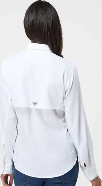 Columbia 212465 Women’s Pfg Tamiami Ii Long Sleeve Shirt White