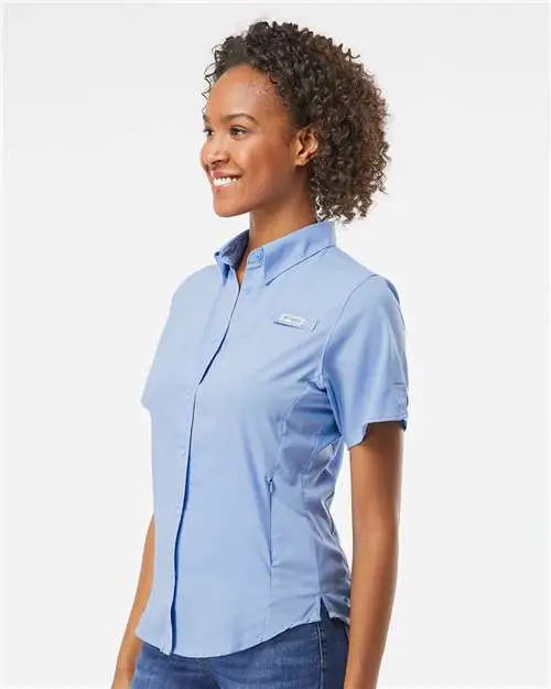 Columbia 212466 Women’s Pfg Tamiami™ Ii Short Sleeve Shirt - White Cap Blue