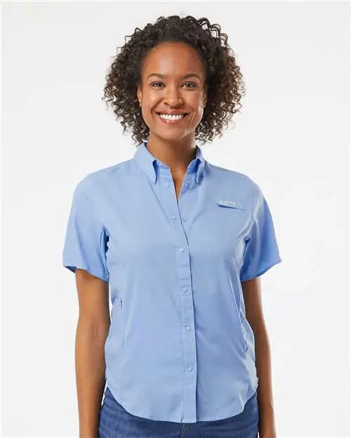 Columbia 212466 Women’s Pfg Tamiami™ Ii Short Sleeve Shirt - White Cap Blue