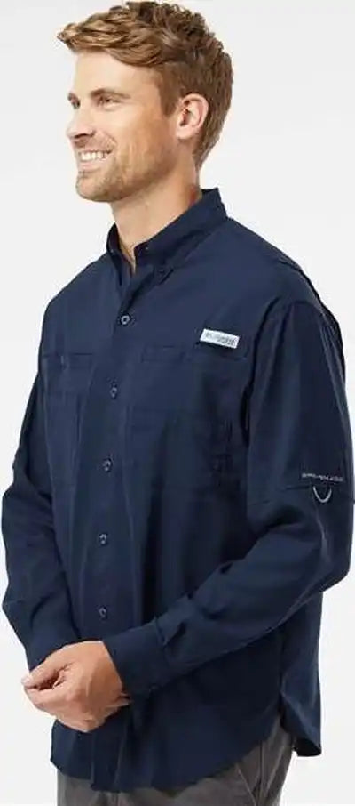 Columbia 212467 Pfg Tamiami Ii Long Sleeve Shirt Collegiate Navy