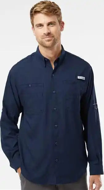 Columbia 212467 Pfg Tamiami Ii Long Sleeve Shirt Collegiate Navy