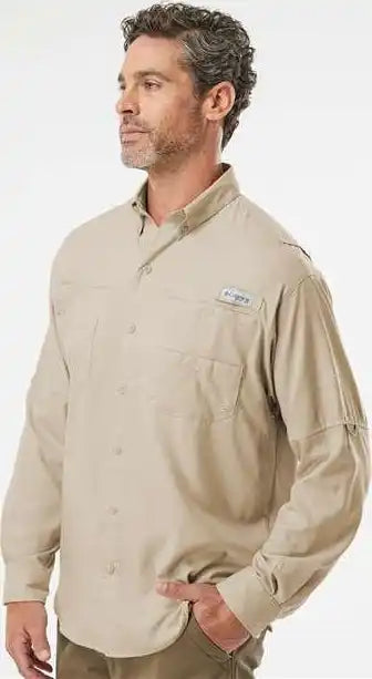 Columbia 212467 Pfg Tamiami Ii Long Sleeve Shirt Fossil