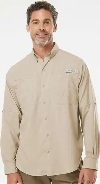 Columbia 212467 Pfg Tamiami Ii Long Sleeve Shirt Fossil