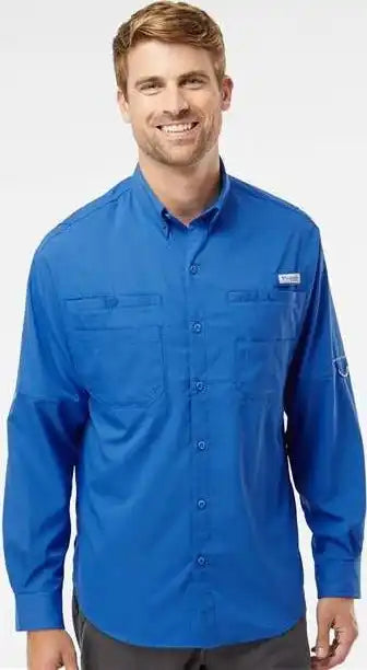 Columbia 212467 Pfg Tamiami Ii Long Sleeve Shirt - Vivid Blue