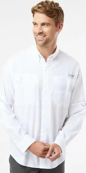 Columbia 212467 Pfg Tamiami Ii Long Sleeve Shirt White