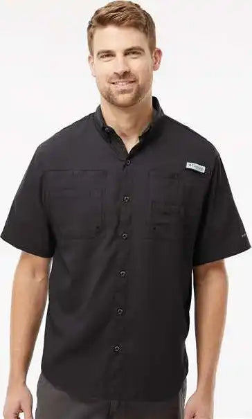 Columbia 212468 Pfg Tamiami Ii Short Sleeve Shirt - Black
