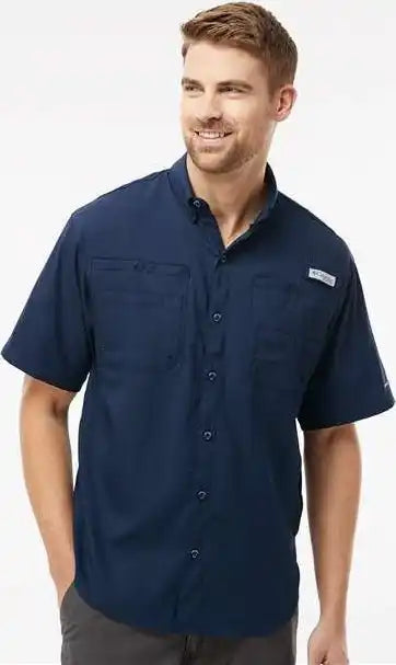 Columbia 212468 Pfg Tamiami Ii Short Sleeve Shirt Collegiate Navy