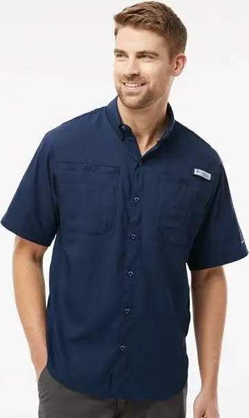 Columbia 212468 Pfg Tamiami Ii Short Sleeve Shirt - Collegiate Navy