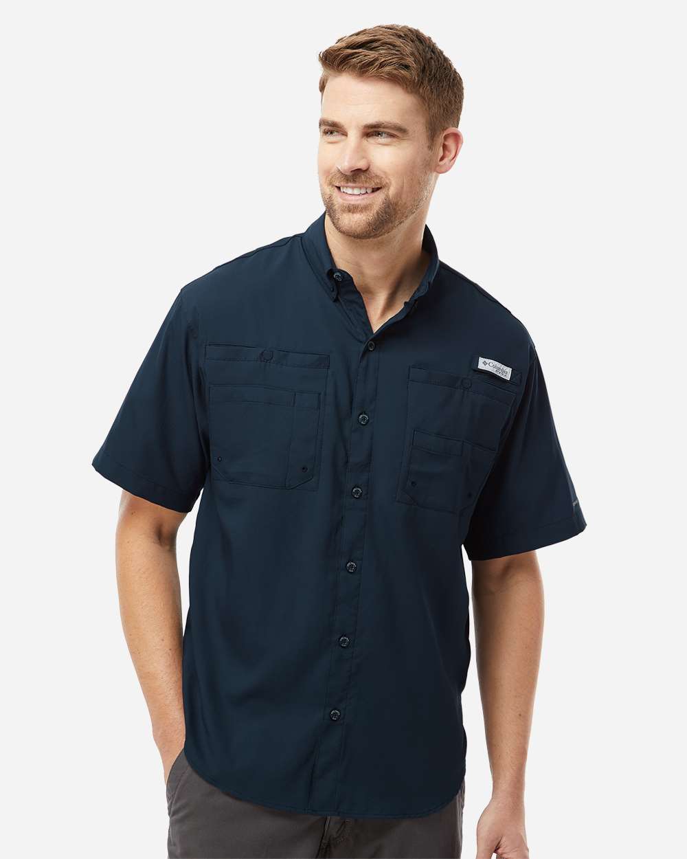 Columbia 212468 Pfg Tamiami Ii Short Sleeve Shirt - Collegiate Navy