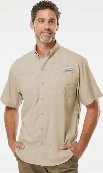 Columbia 212468 Pfg Tamiami Ii Short Sleeve Shirt Fossil