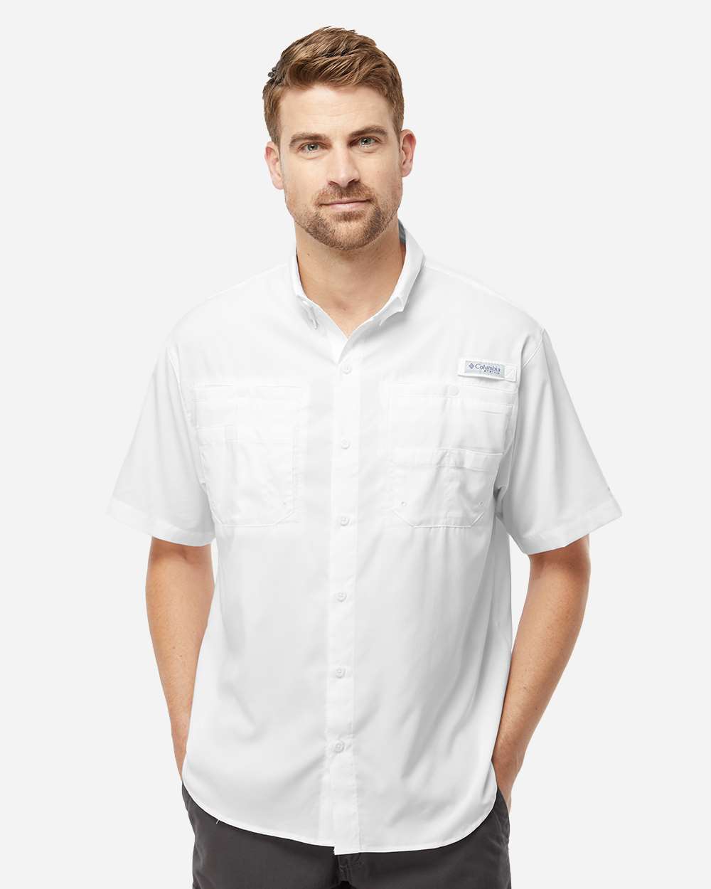 Columbia 212468 Pfg Tamiami Ii Short Sleeve Shirt - White