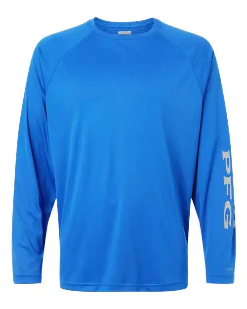 Columbia 212472 Pfg Terminal Tackle™ Long Sleeve T-shirt - Vivid Blue Cool Grey