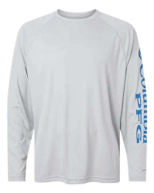 Columbia 212472 Pfg Terminal Tackleâ„¢ Long Sleeve T-shirt - Cool Grey Vivid Blue
