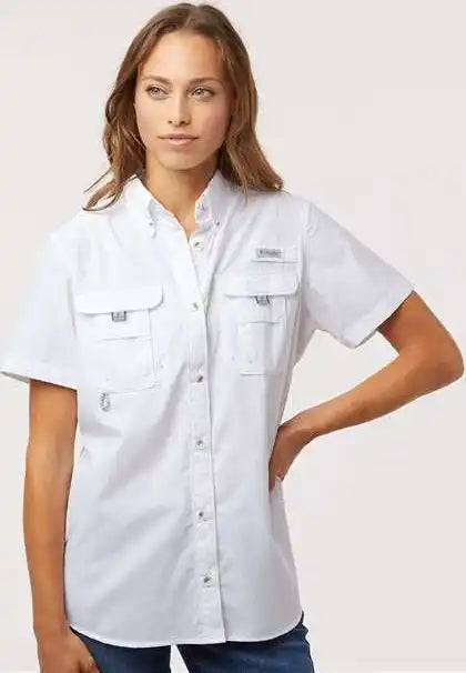 Columbia 212473 Women’s Pfg Bahama Short Sleeve Shirt - White