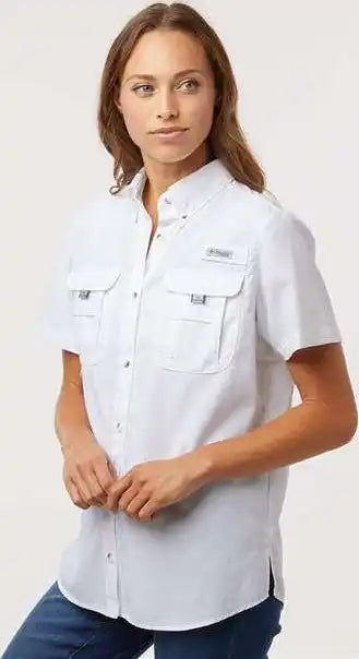Columbia 212473 Women’s Pfg Bahama Short Sleeve Shirt - White