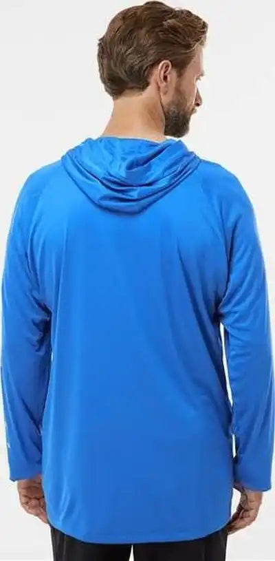 Columbia 212482 Pfg Terminal Tackle Hooded Long Sleeve t Shirt Vivid Blue Cool Gray
